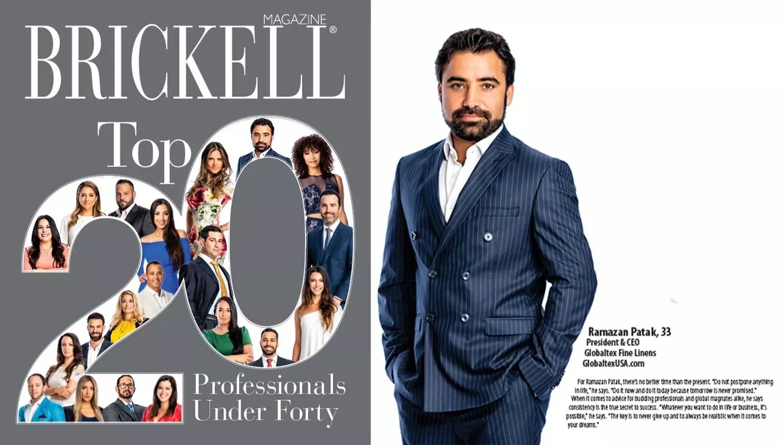 Ramazan Patak, CEO of Globaltex Fine Linens, has been recognized for his achievements at Globaltex Fine Linens