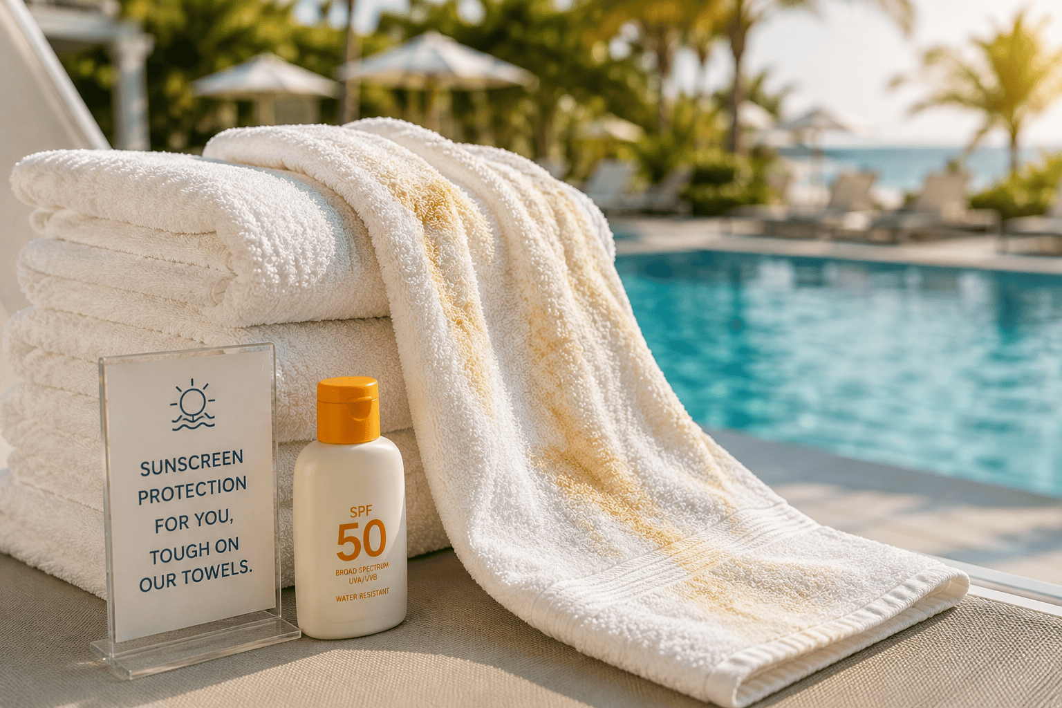 The Hidden Resort Cost: How Sunscreen Destroys Pool Towels